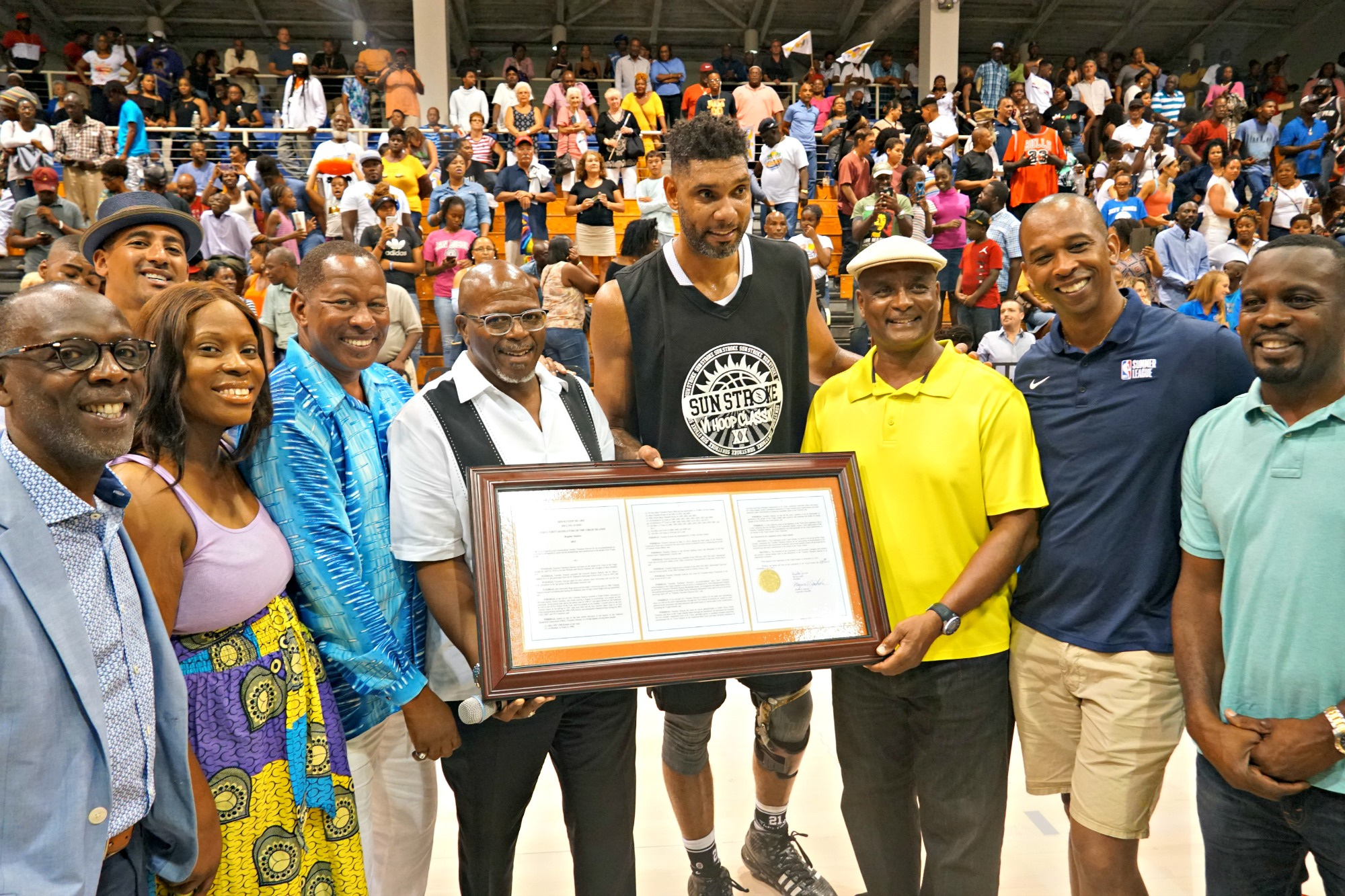 Watch: Tim Duncan Honored At Home Following All VI Hoop Classic Game