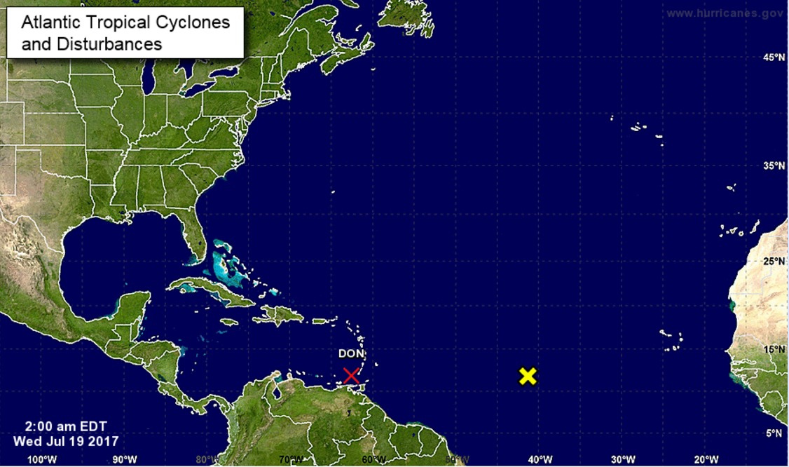 Weather System Don Loses Tropical Storm Strength, But Carries Thunderstorms
