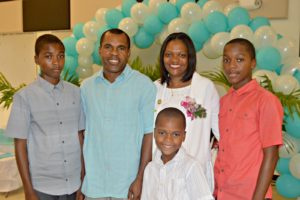 Geraldine Lockhart, along with her Marcellin Lockhart and three children at Wednesday's pinning ceremony.