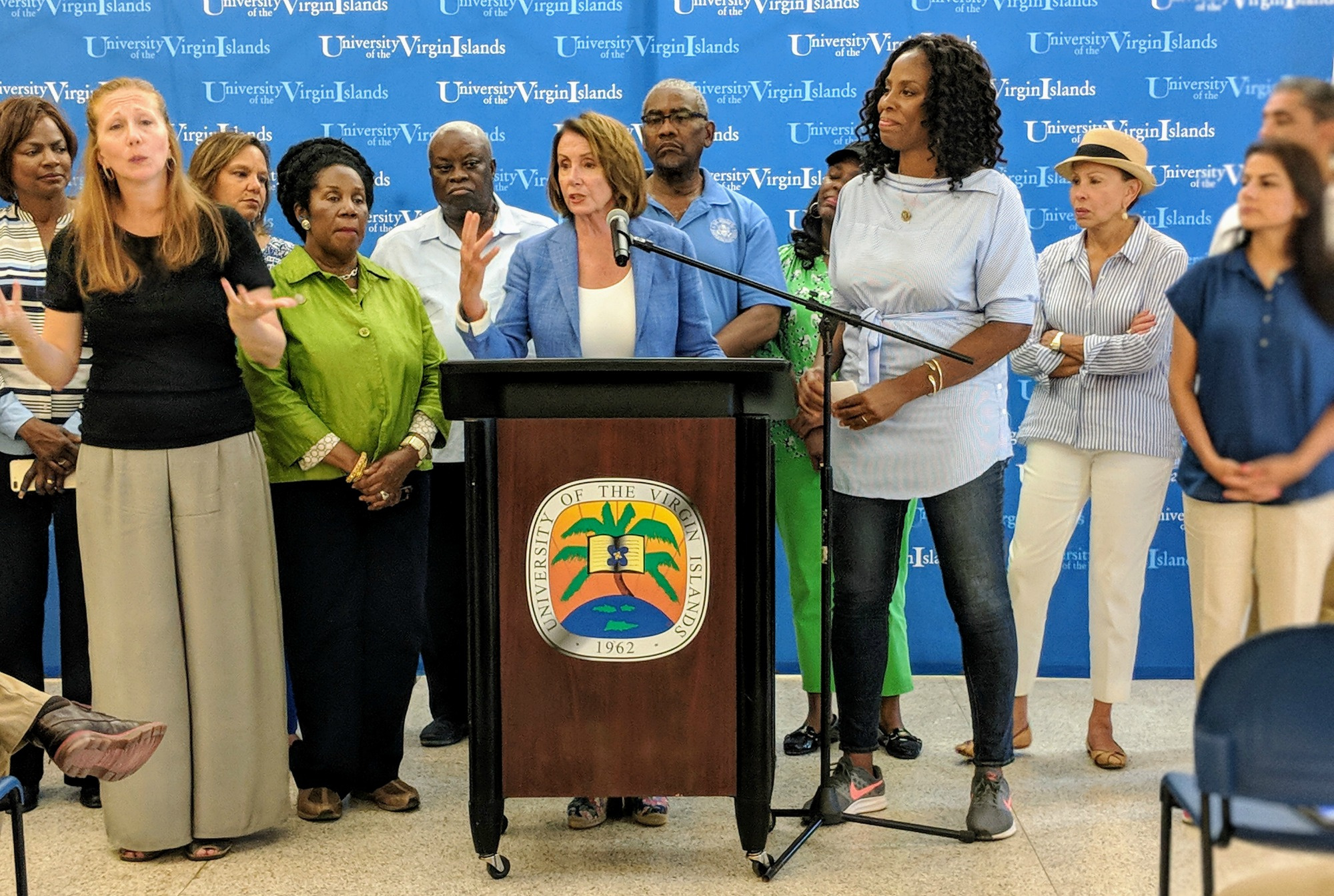 Plaskett's Work In Congress In Aftermath Of 2017 Storms Praised By Nancy Pelosi During Trip To USVI