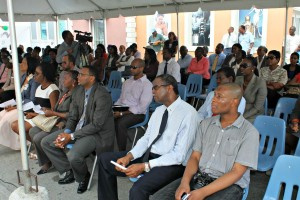 Audience at National Health Insurance announcement.
