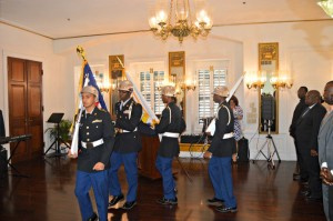 The St. Croix Central High School JROTC group performs Posting of Colors.
