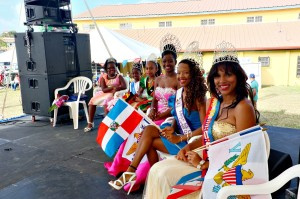Local queens on stage at the Canegata Ballpark enjoying the activities