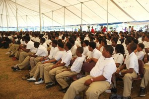 Students from various St. Croix at the UVI Man Up Conference
