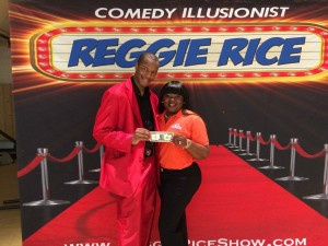 From Left: Comedy Illusionist Reggie Rice and Melanie Johannes-Titre, founder of Inner Changes for Girls and Boys Council, Inc.
