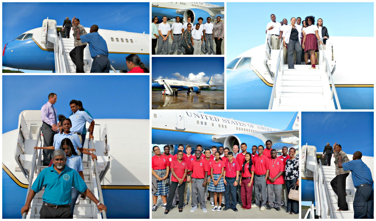 St. Croix Students Tour Airforce 2 Aircraft Used By Joe Biden, First Lady Michelle Obama