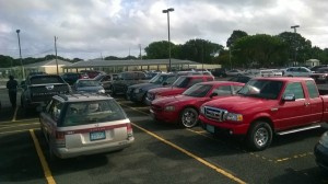 Cars in Central High Parking Lot
