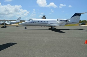 A MASA aircraft on the apron of the Henry E. Rohlsen Airport.