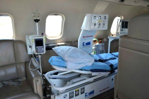 Inside a MASA aircraft.