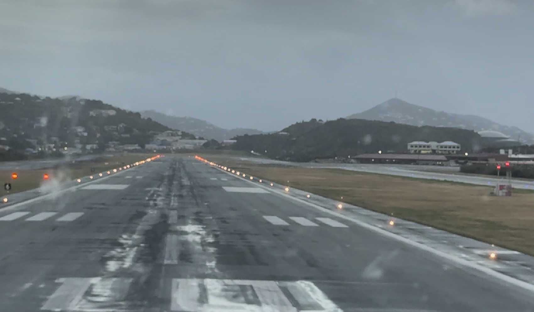 Part of the Cyril E. King Airport runway.