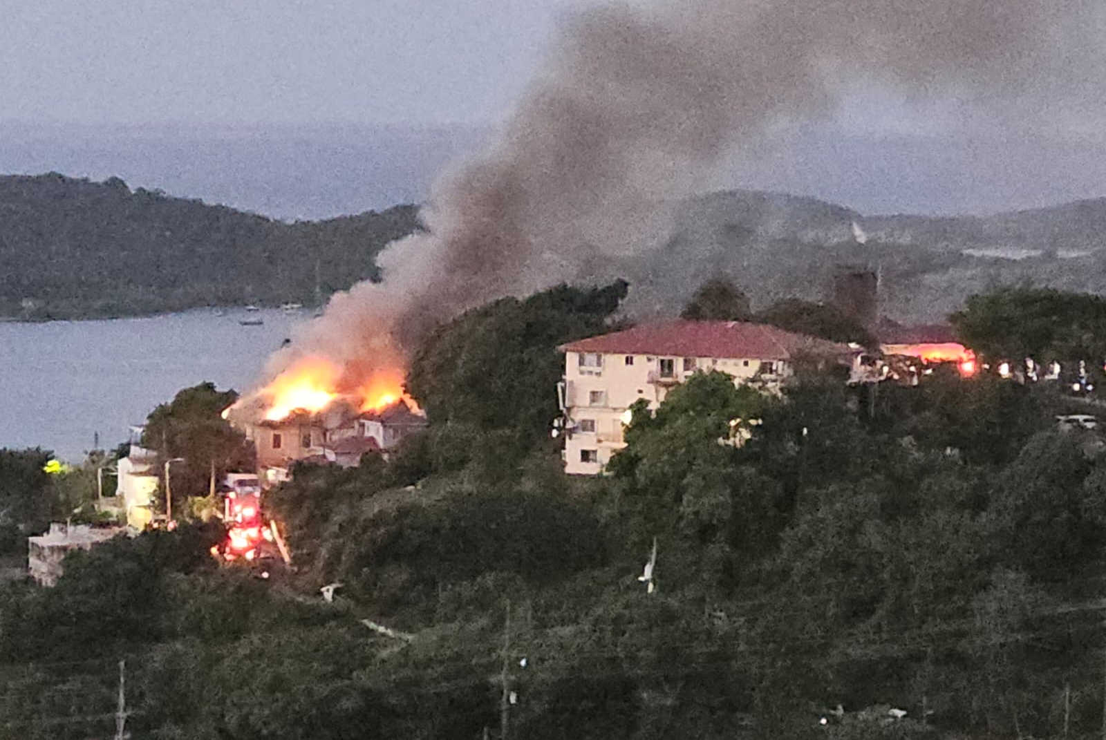 Fire Near Blackbeard’s Castle Apartments Sends Smoke Over Charlotte Amalie, Crews Battle Blaze for Hours