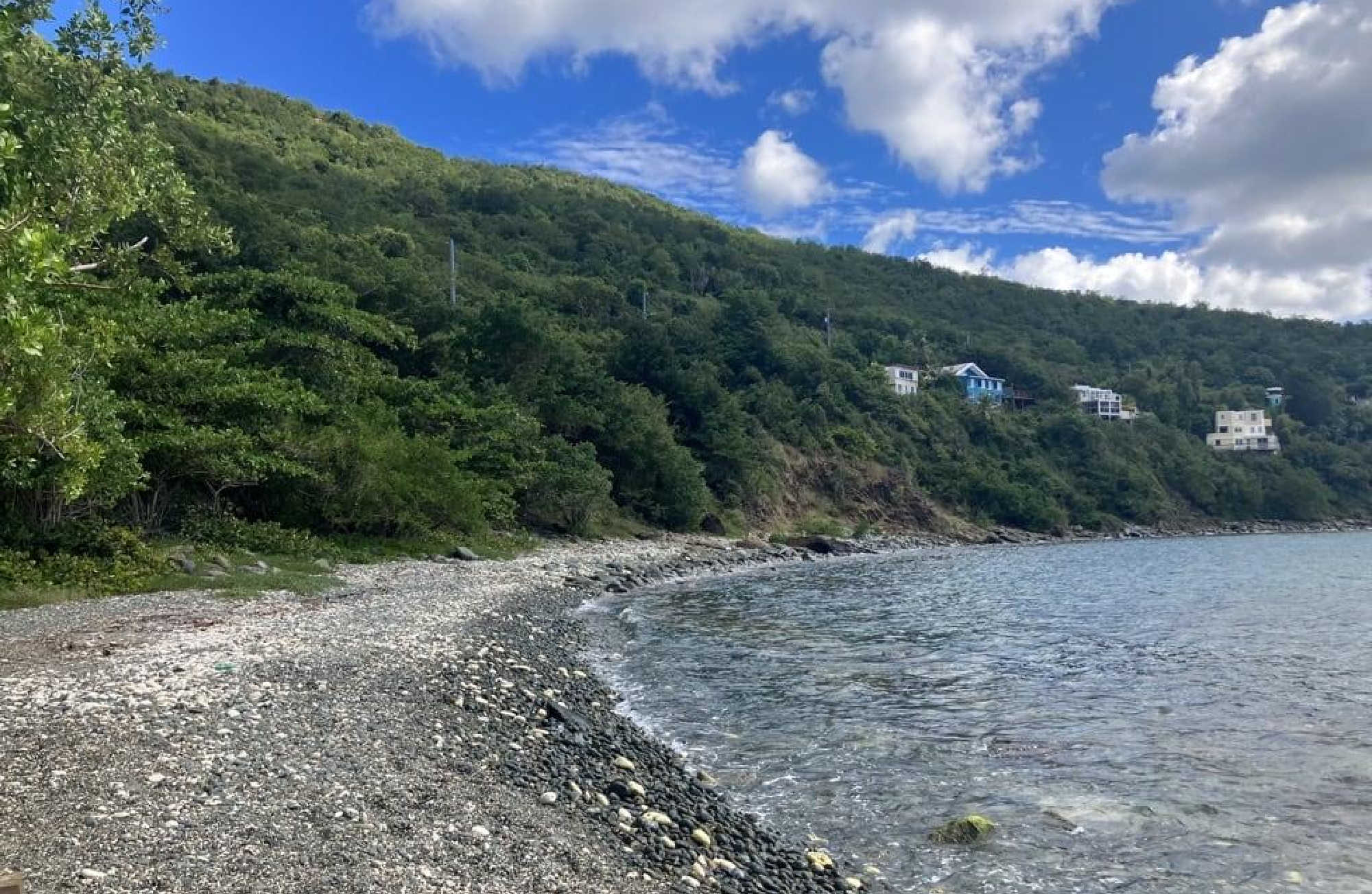 Fortuna Bay Beach on St. Thomas, where an unidentified man was found dead with at least one apparent gunshot wound Thursday evening, marking the territory’s 38th homicide of 2026.