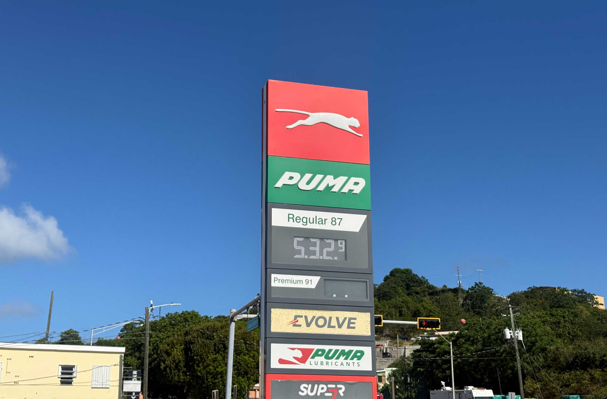 Regular gasoline reached $5.32 per gallon at a St. Thomas Puma station on May 3, 2026, while premium prices on St. Croix topped $5 as the U.S.-Israel war with Iran drove fuel-market pressure.