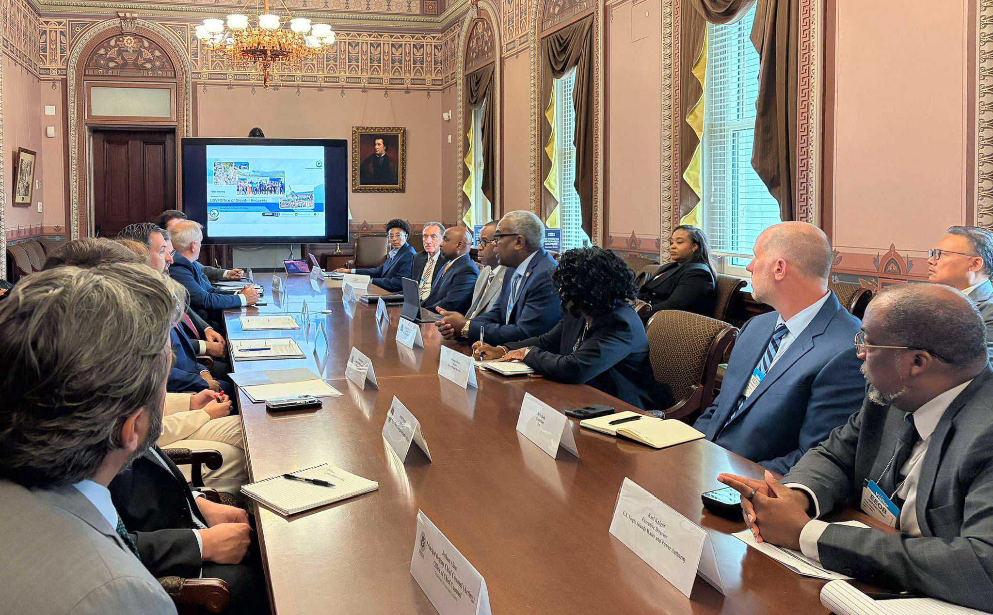 Gov. Albert Bryan Jr. and senior USVI recovery officials meet with FEMA and White House OMB representatives in Washington as federal scrutiny of the territory’s disaster recovery program intensifies.
