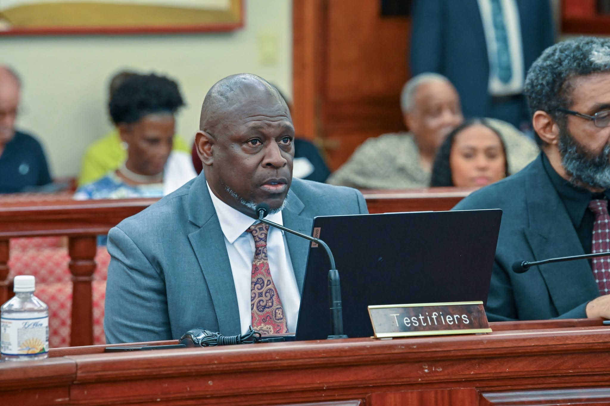 Sixth Constitutional Convention Acting President Stedmann Hodge Jr. testifies before senators on October 19, 2026, as delegates seek $300,000 and face scrutiny over more than $179,000 in stipends.