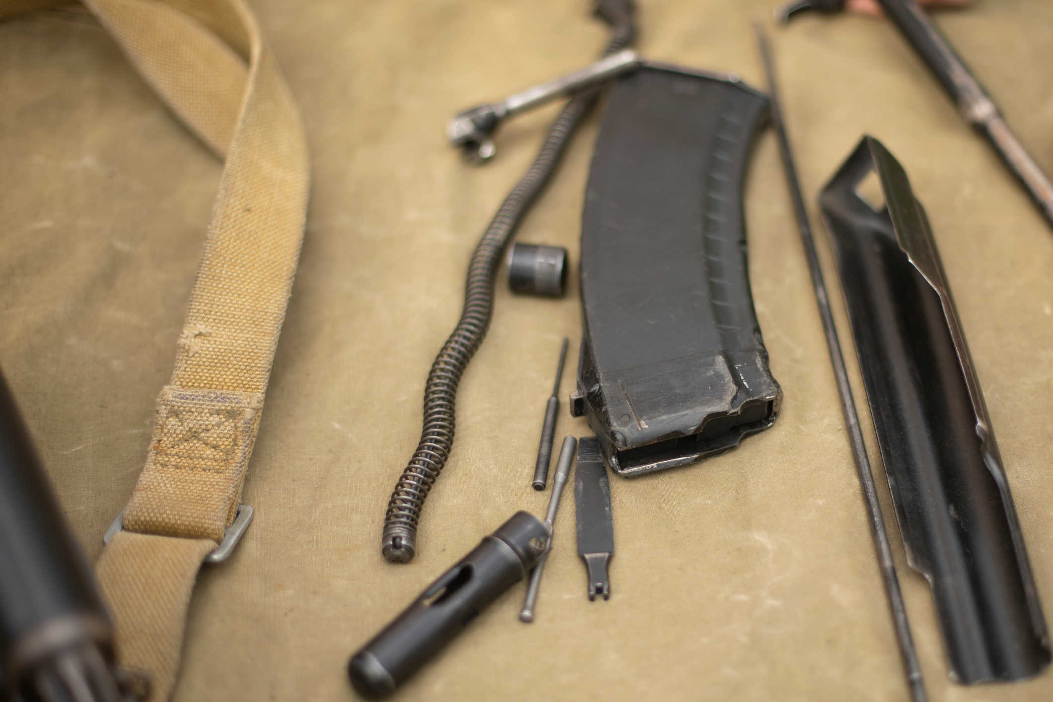Disassembled weapons; automatic firearm parts.